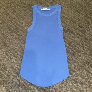 ZARA ribbed blue tank